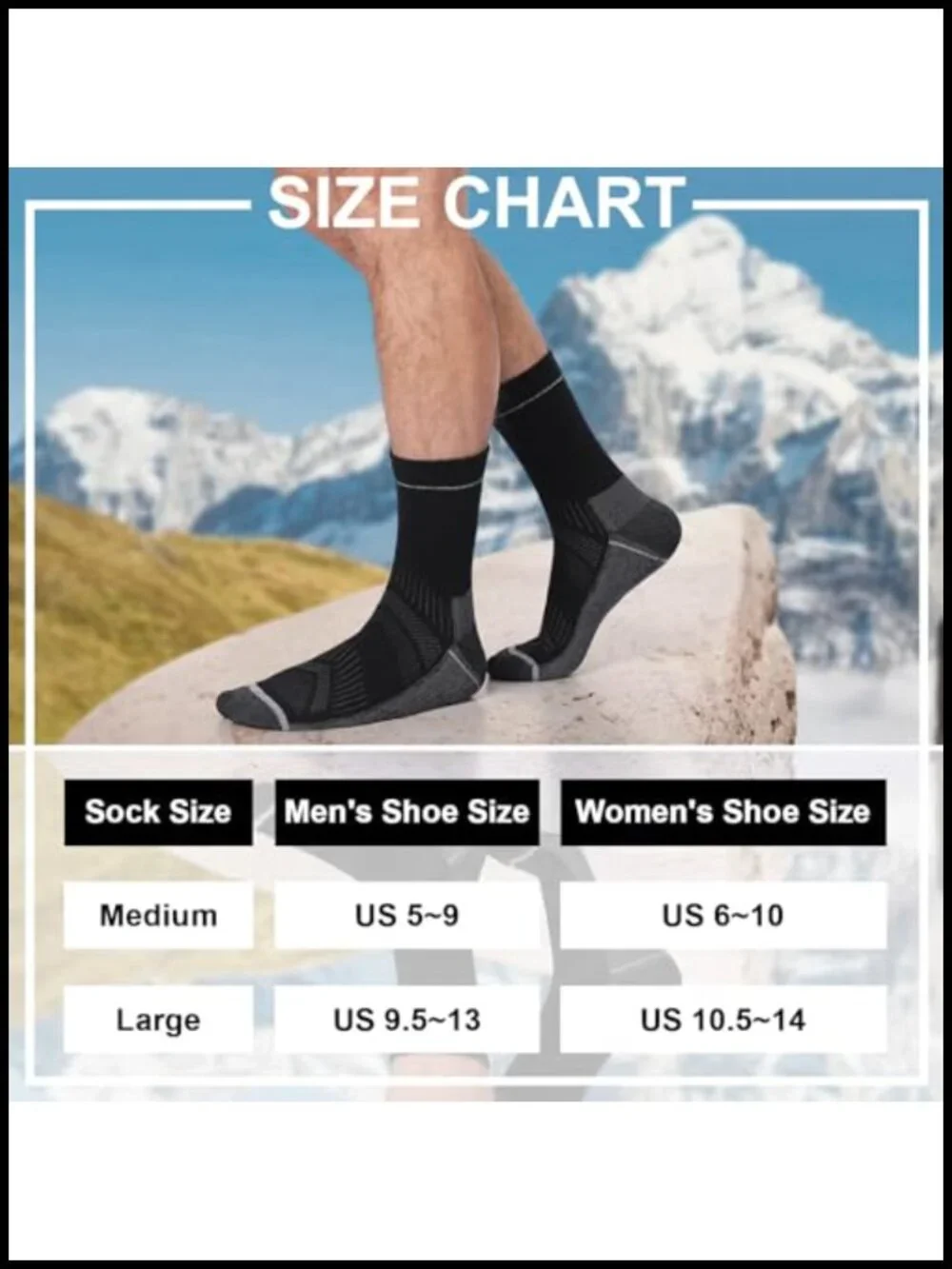 Merino Wool Hiking Socks Thermal Crew for Men & Women 3 Pairs